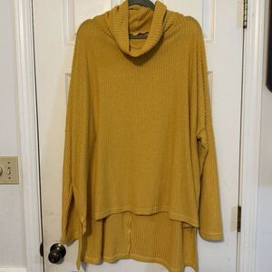 Honeycomb Gold Turtleneck Sweater – NWT, Size 3X, Plus Size Cozy Knit